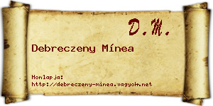 Debreczeny Mínea névjegykártya