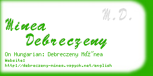 minea debreczeny business card